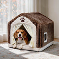 luxury dog house indoor, warm double-layer dog cave, main product view