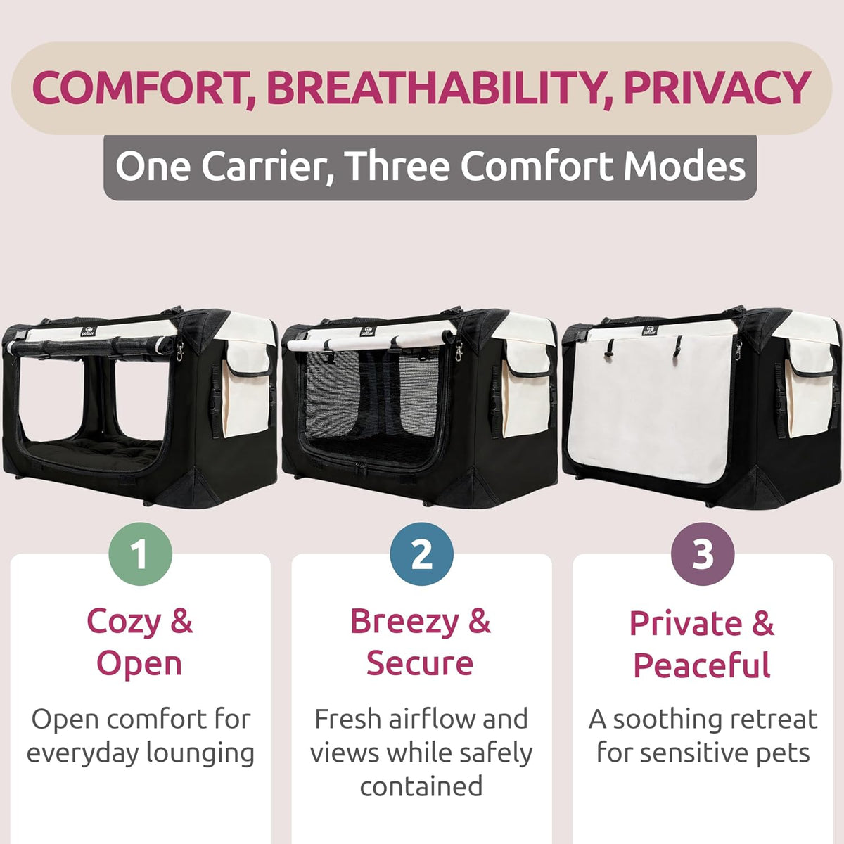 cat & dog carrier, fits most cats or shown in use