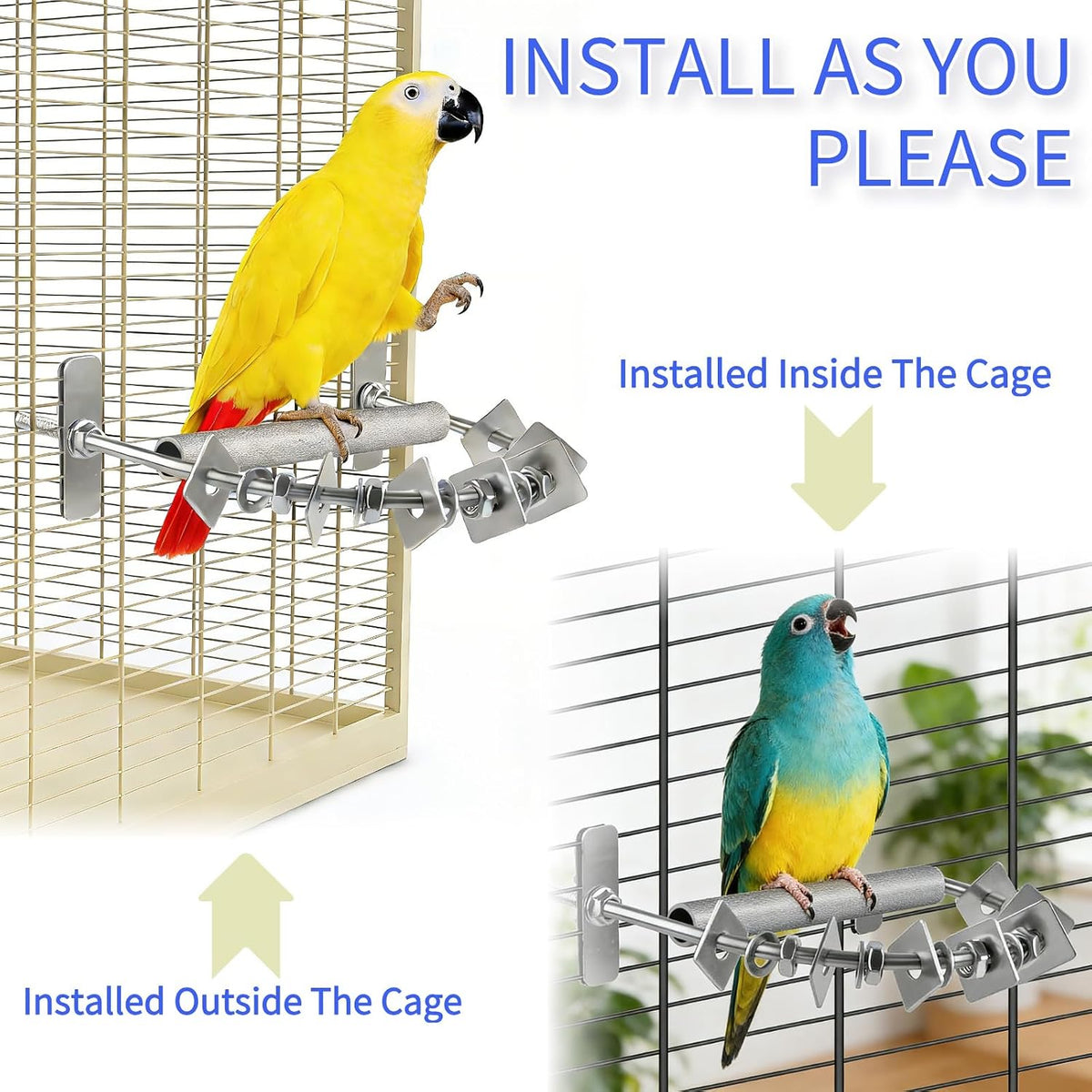 8.3 * 7.3in parrot chewing toy, long-lasting stainless showing dimensions