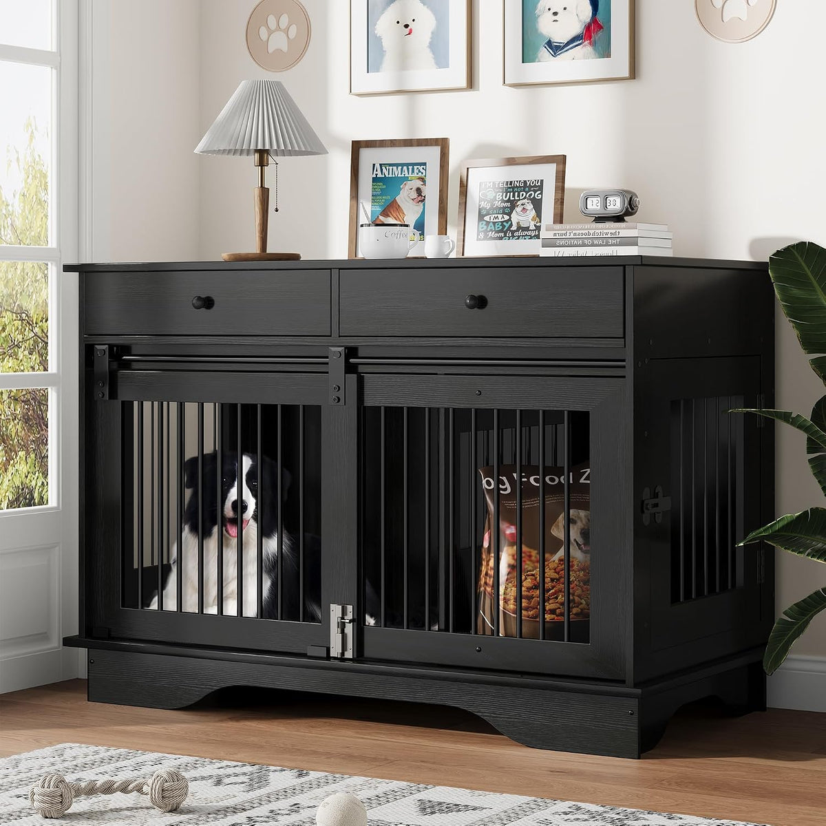 dog furniture crate, 47" large dog crate furniture, main product view