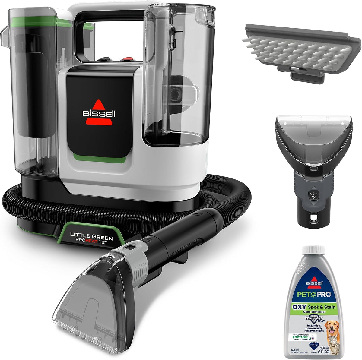 bissell little green proheat pet portable deep cleaner, main product view