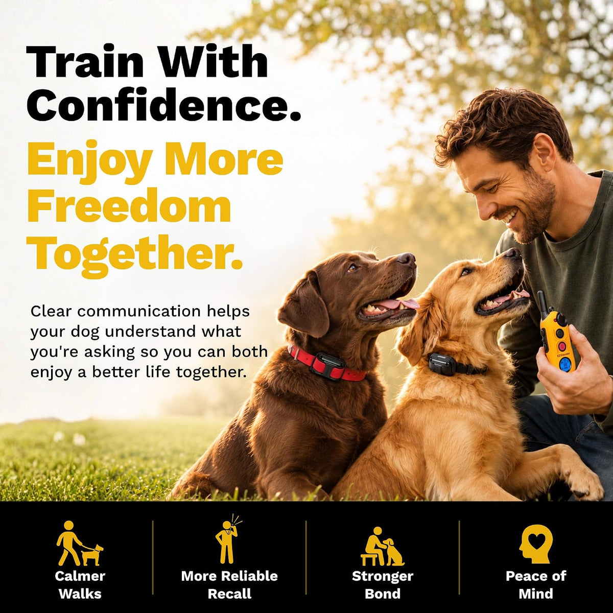 educator ez-902 e collar for dog training with shown in use