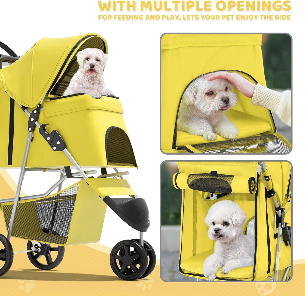 magshion 3-wheel pet stroller for small/medium dogs &, view 9