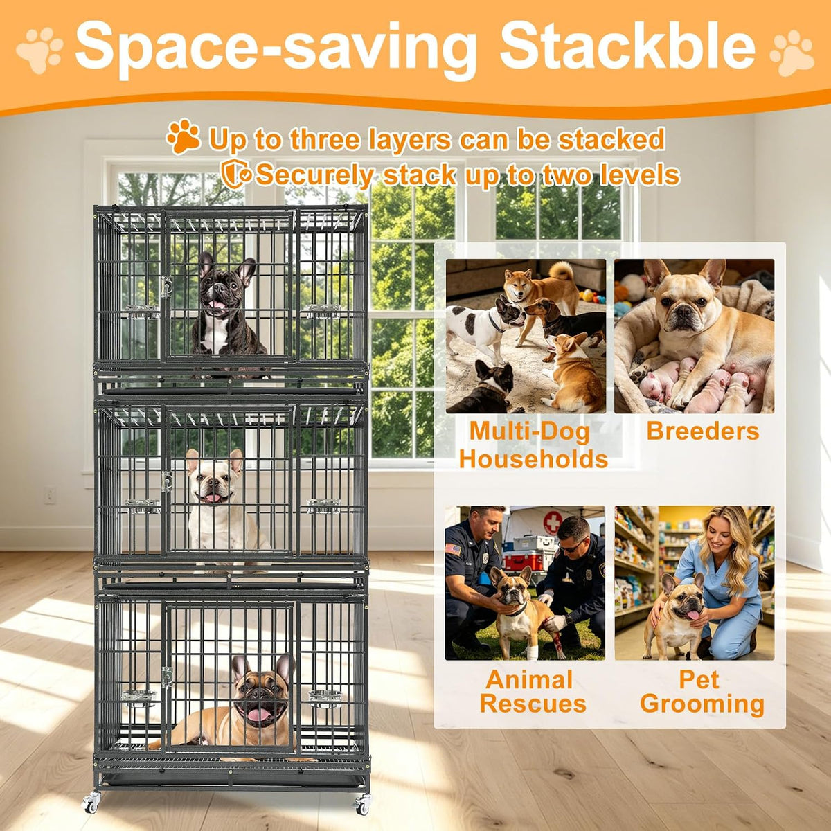 homey pet 3 pack three tier 37" heavy, close-up detail