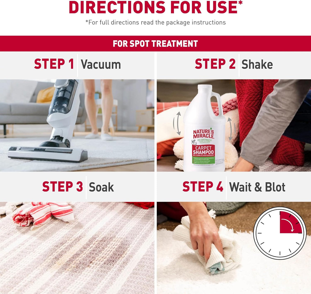 nature's miracle carpet shampoo pet stain & odor showing dimensions