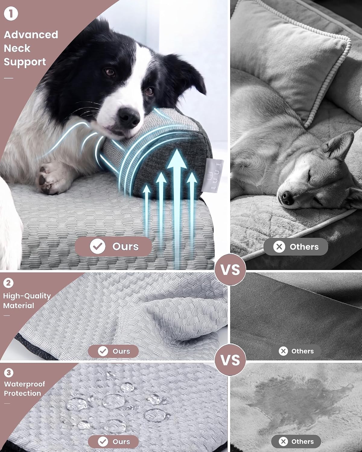 calming dog bed/mat for couch,faux rabbit fur pet, side view