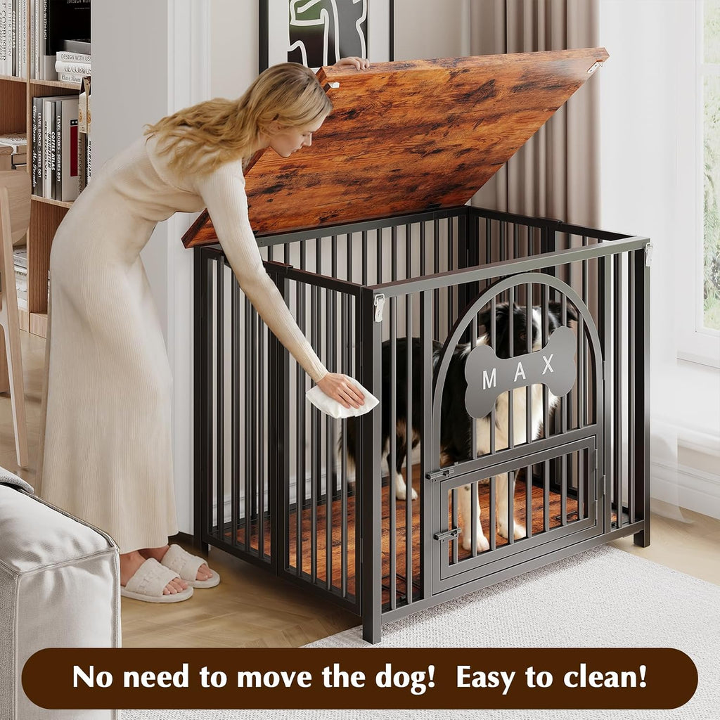 havenlyyouth dog crate furniture, no assembly heavy duty, close-up detail