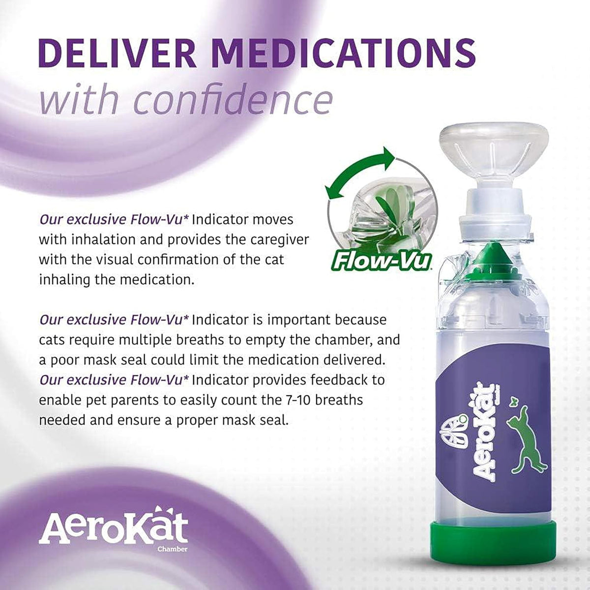 aerokat the original feline aerosol chamber inhaler spacer, close-up detail