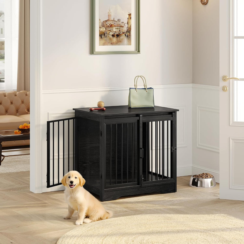 hzuaneri 27.2 in s dog crate furniture indoor, front angle view