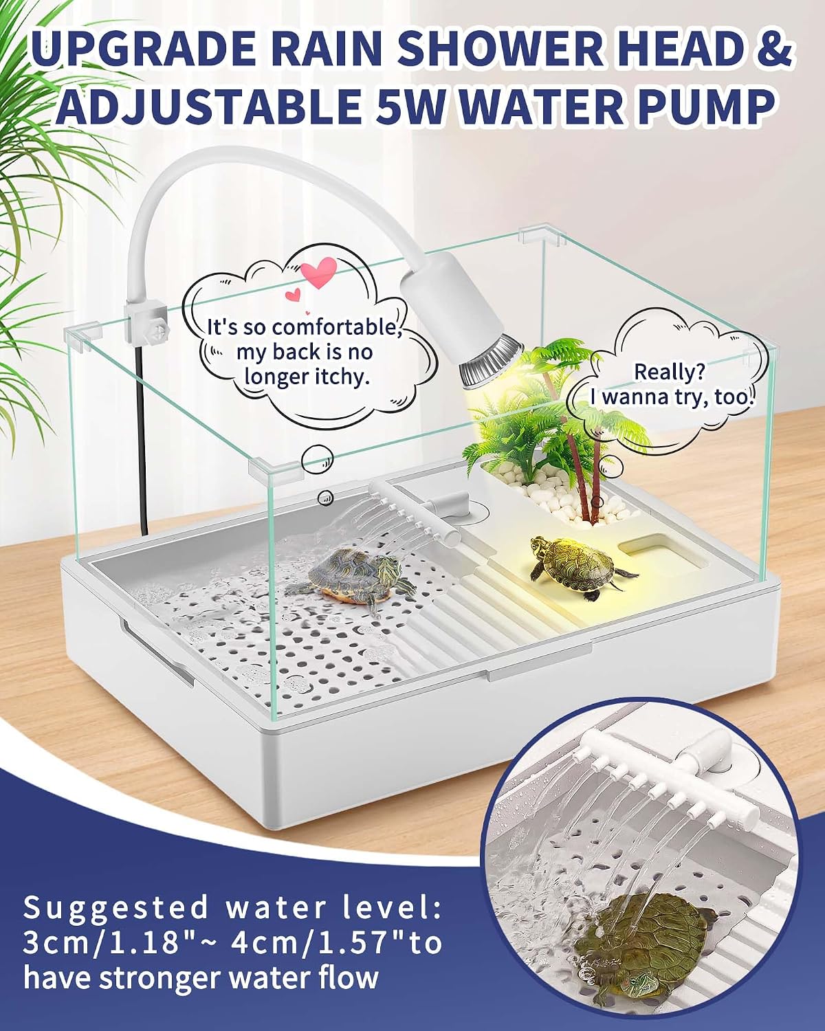 moonorange turtle tank kit(tank + light + water shown in use