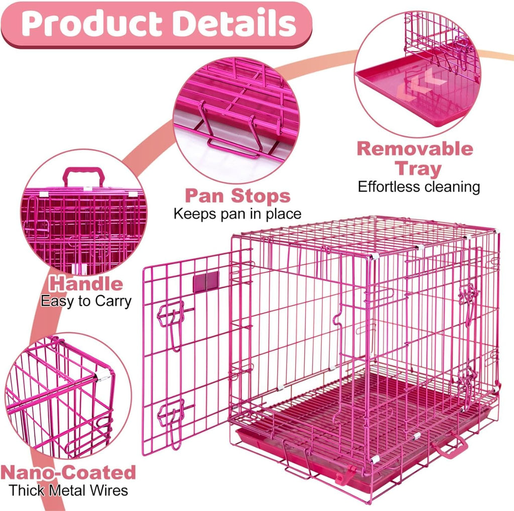 homey pet 24 inch small dog crate for, side view