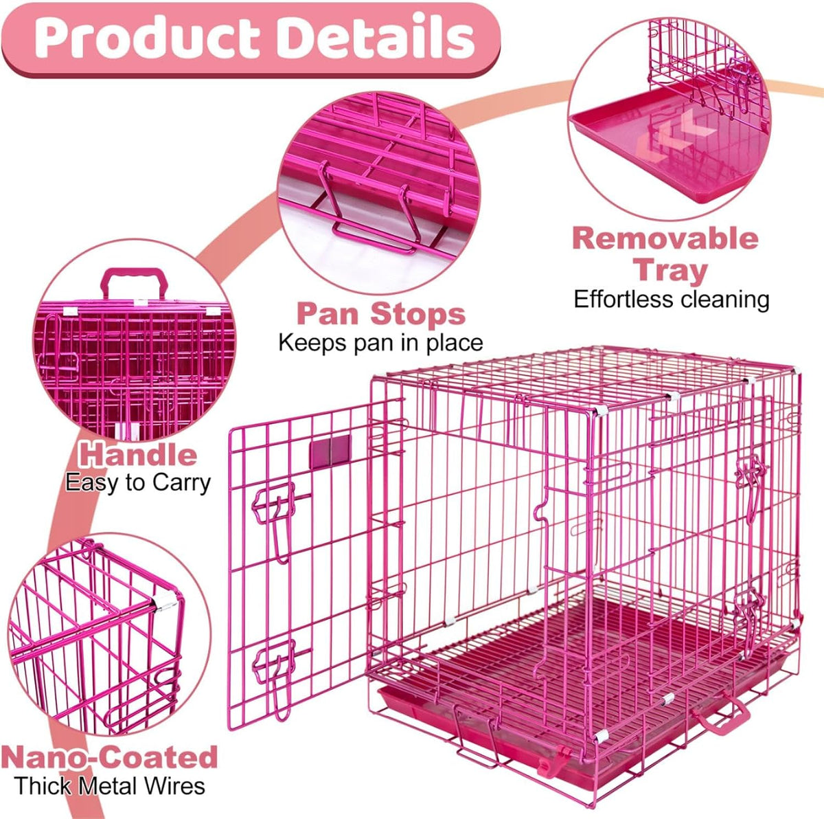homey pet 24 inch small dog crate for, side view