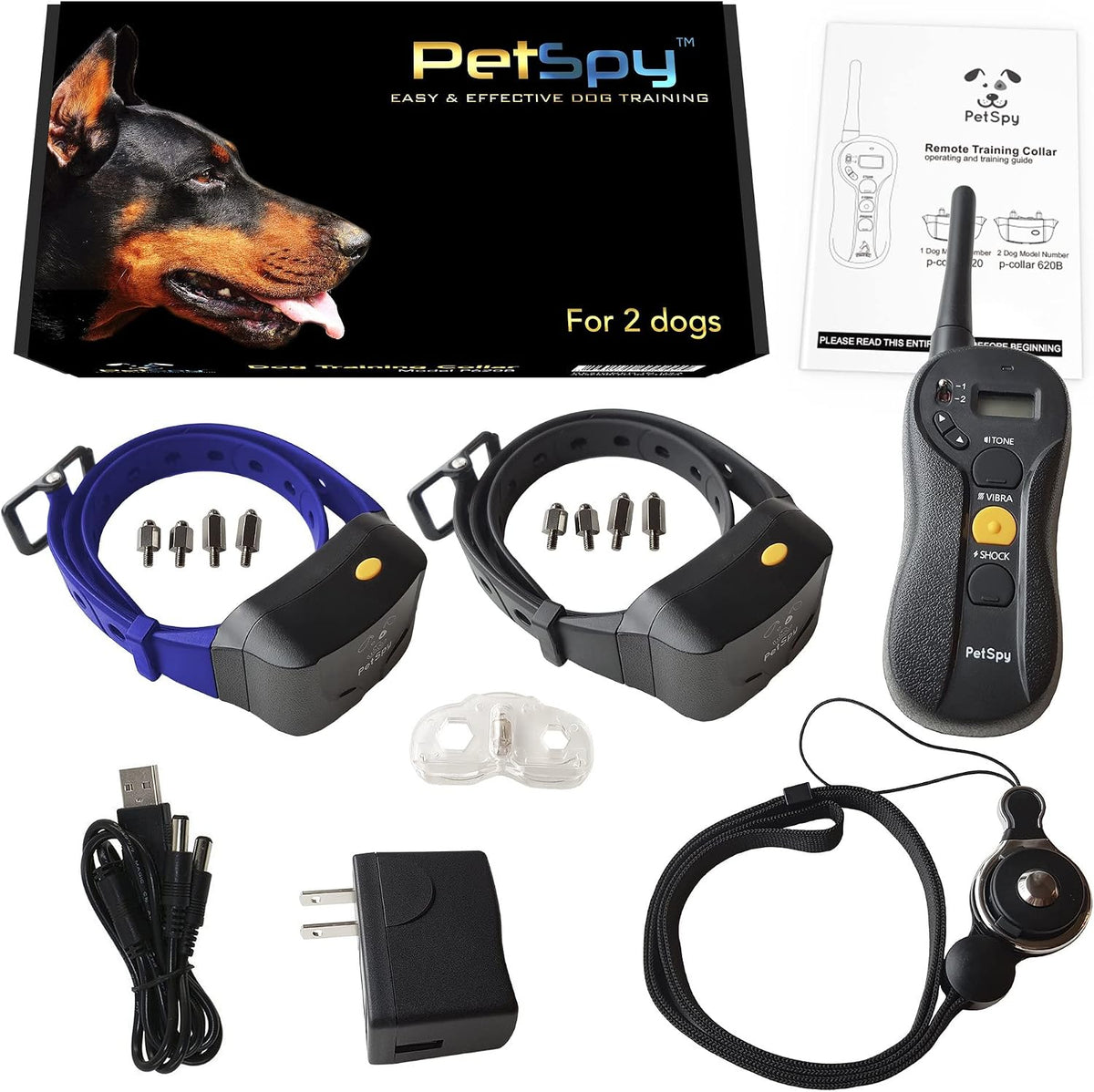 petspy p620 dog training shock collar for dogs, side view