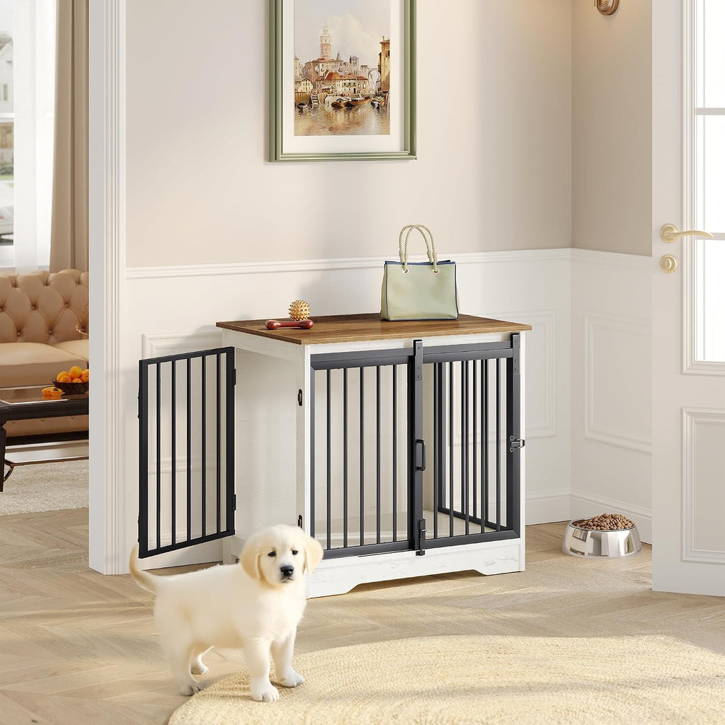 hzuaneri 27.2 in s dog crate furniture indoor, front angle view