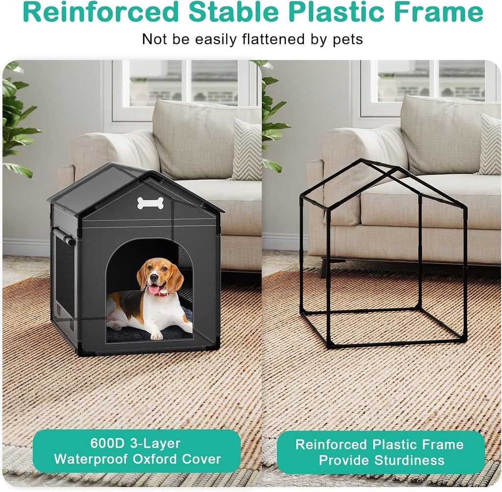 27.6" dog house indoor outdoor dog kennel tent on a desk or shelf