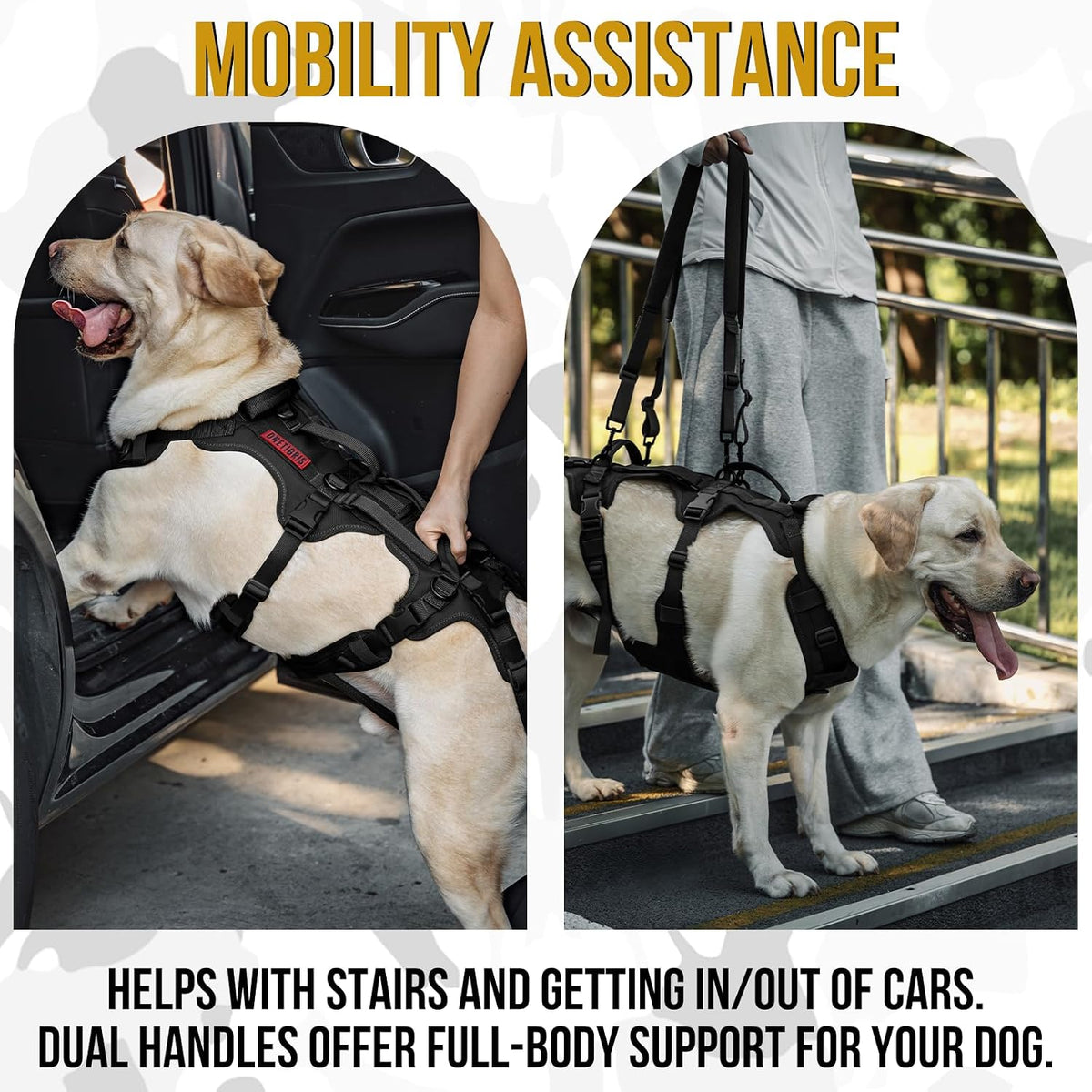 onetigris dog full body lift harness, all-gender dogs, close-up detail
