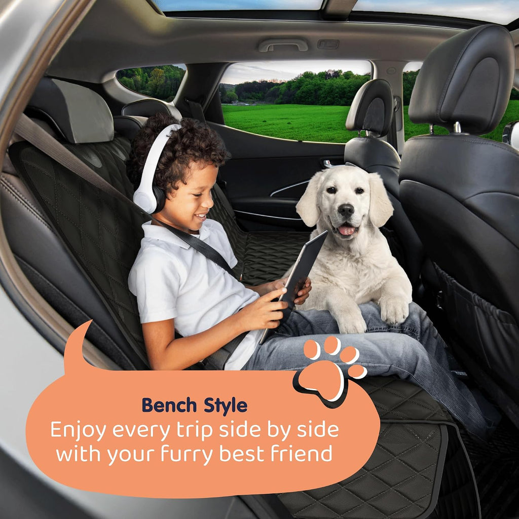 dog car seat cover for back seat, dog showing dimensions