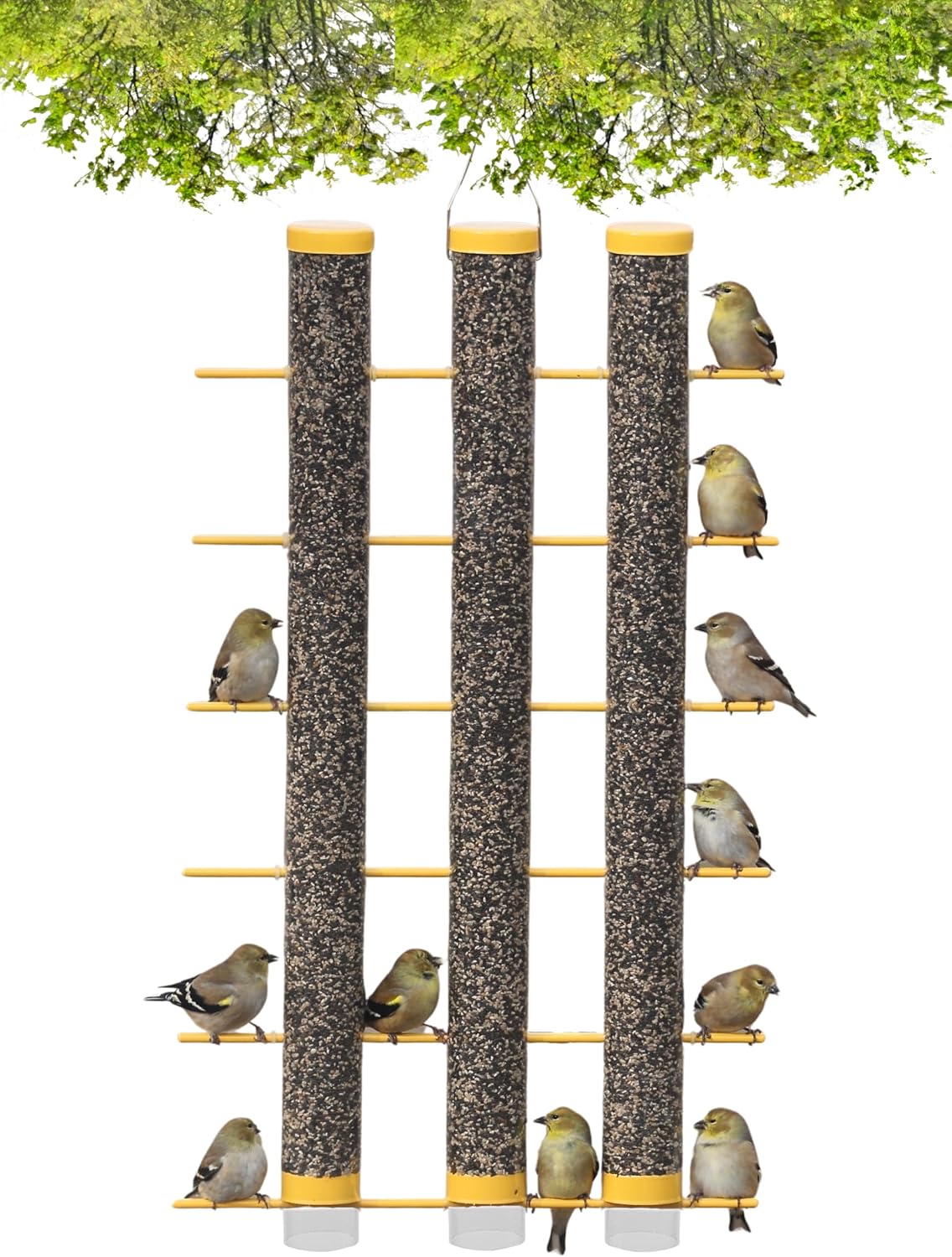 songbird essentials finches favorite yellow 3 tube thistle, main product view