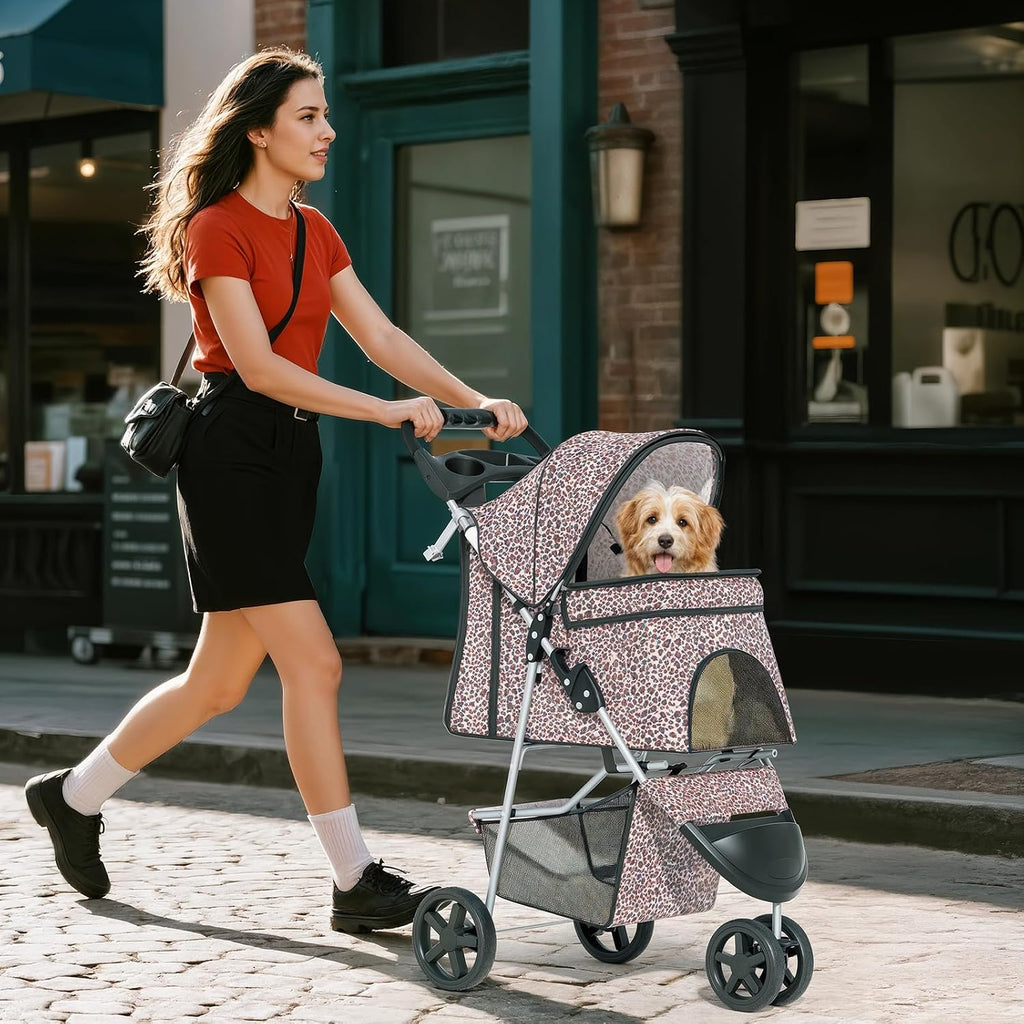 foldable 3-wheel pet stroller for dogs & cats, view 12