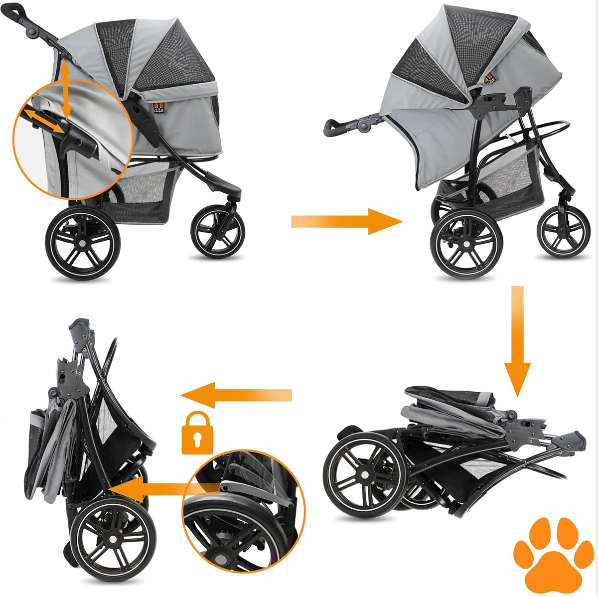 cooper dog & pet robust buggy, jogger holds, front angle view