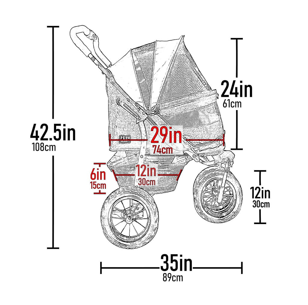 pet gear no-zip jogger pet stroller for cats/dogs, close-up detail