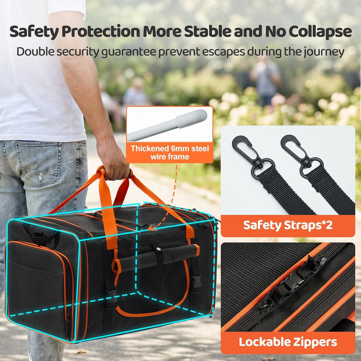 expandable extra large cat carrier for 2 cats, side view