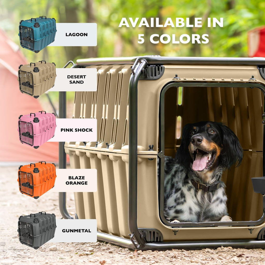 mammoth guardian dog kennel 36" heavy duty travel, side view