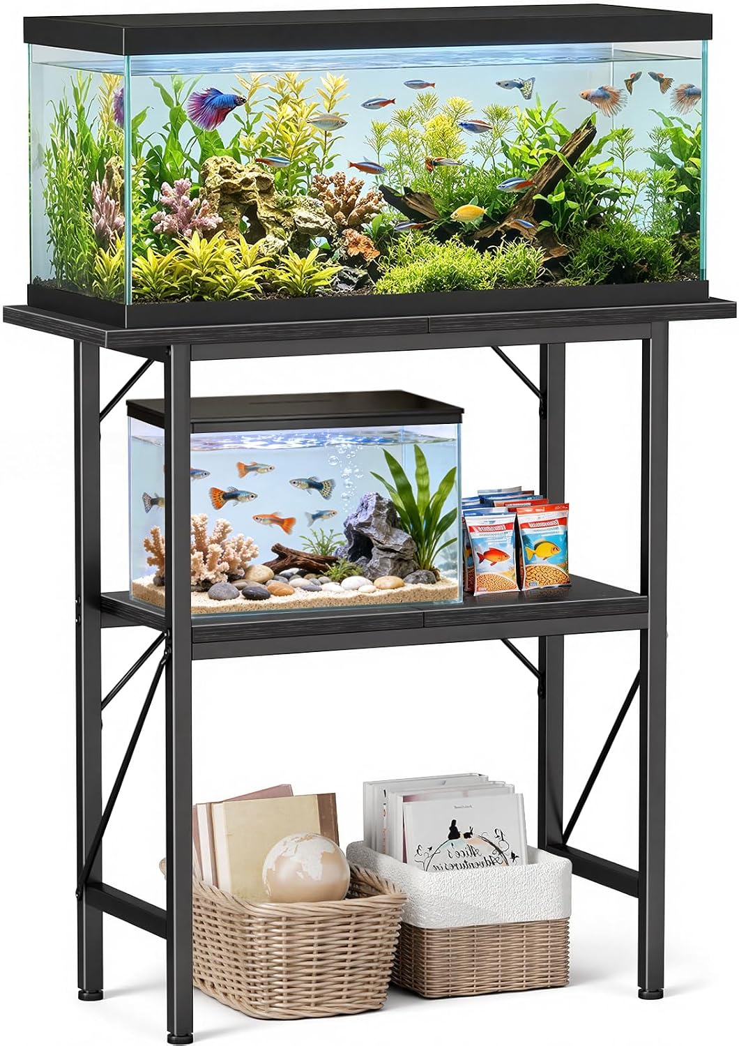 10-30 gallon fish tank stand with storage shelves, main product view