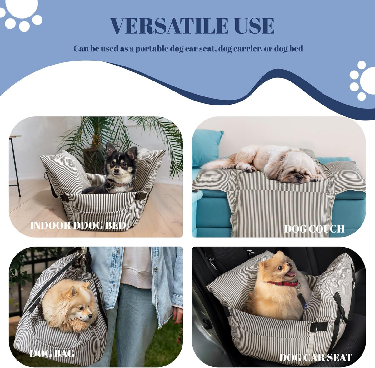 versatile dog booster car seat bed for small showing dimensions