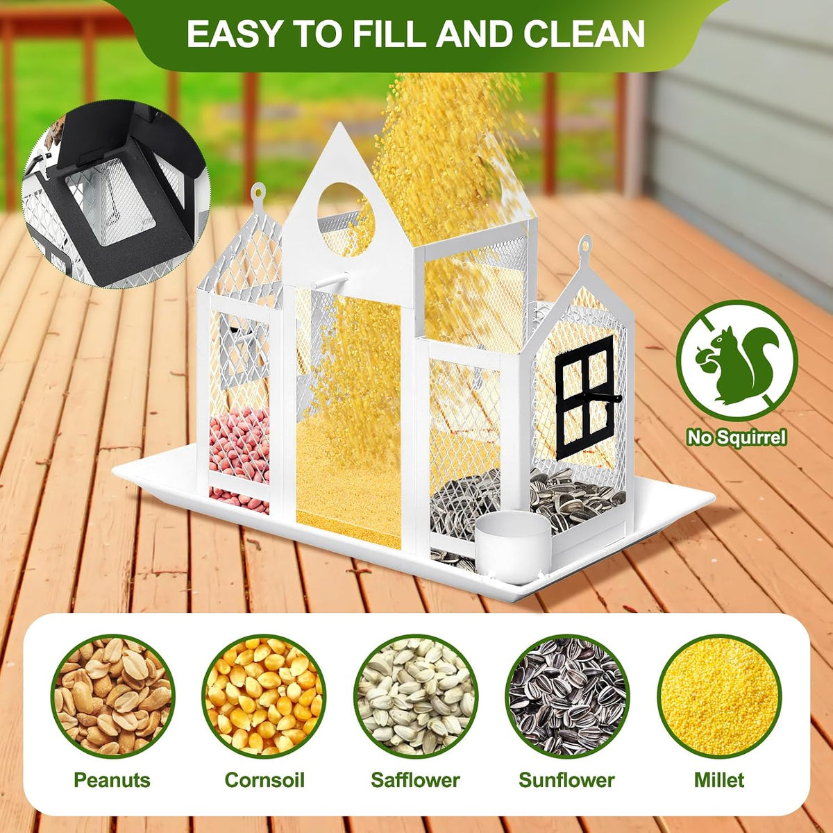 solar bird feeders for outdoors hanging, bird houses, side view