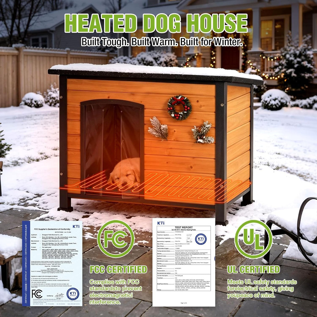 heated dog house outdoor 35.5" large dog kennel on a desk or shelf