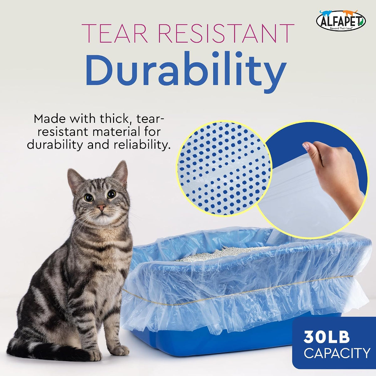 cat litter box sifting liners alfapet - extra, side view