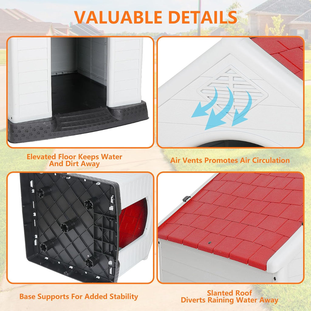 zeny plastic dog house - waterproof dog kennel, package contents