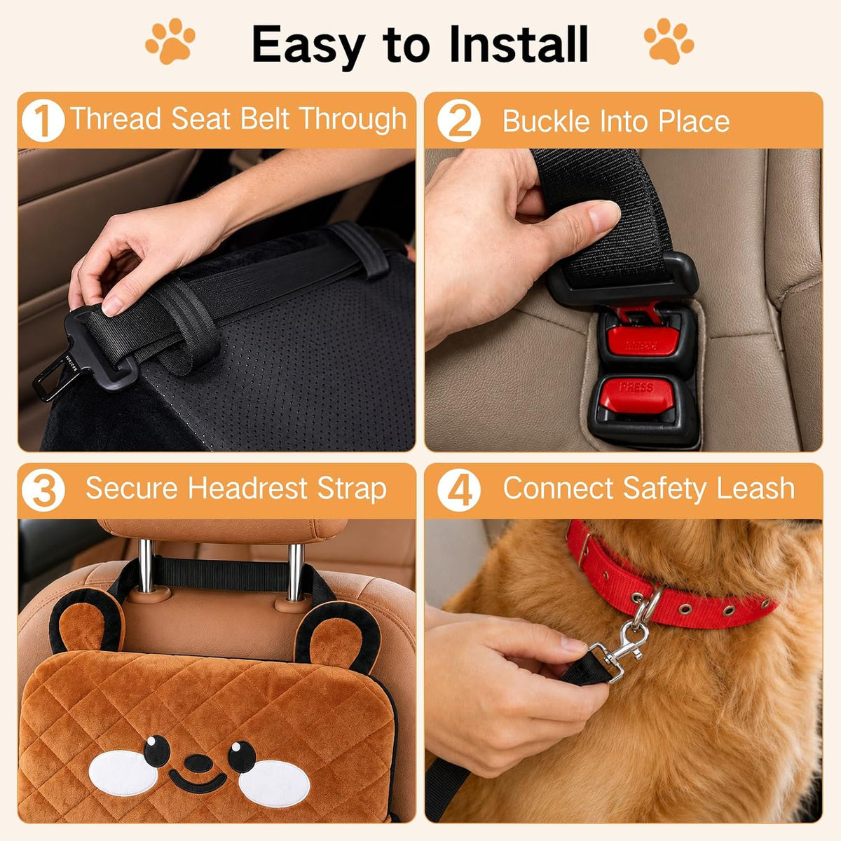 dog car seat for small medium dogs up, side view