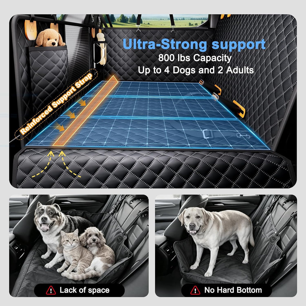 dog car seat cover for back seat, xl shown in use