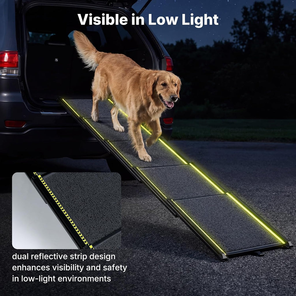 veehoo telescoping large dog ramp for car truck on a desk or shelf