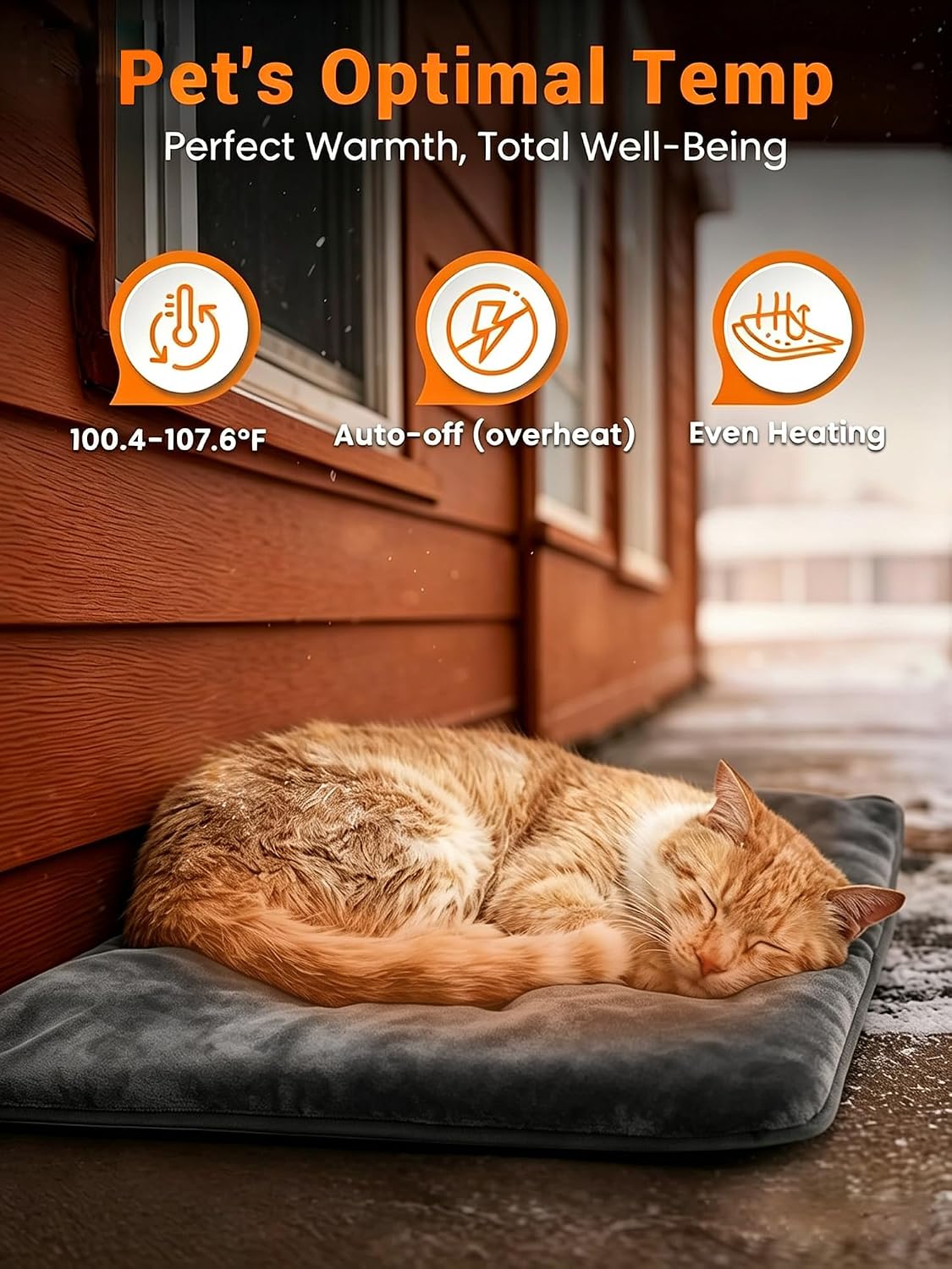 petnf outdoor pet heating pad for feral cats, side view