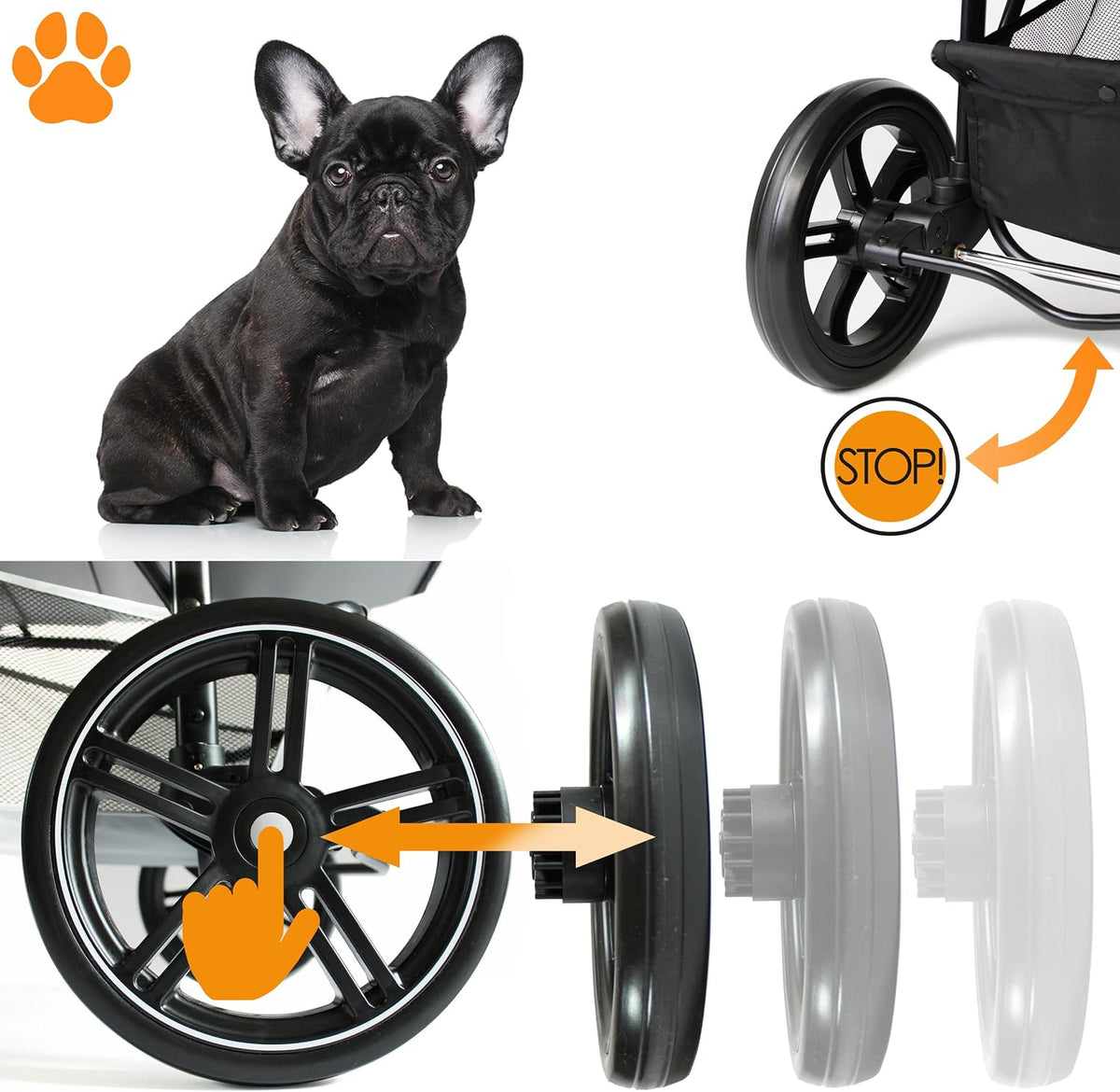 cooper dog & pet robust buggy, jogger holds on a desk or shelf