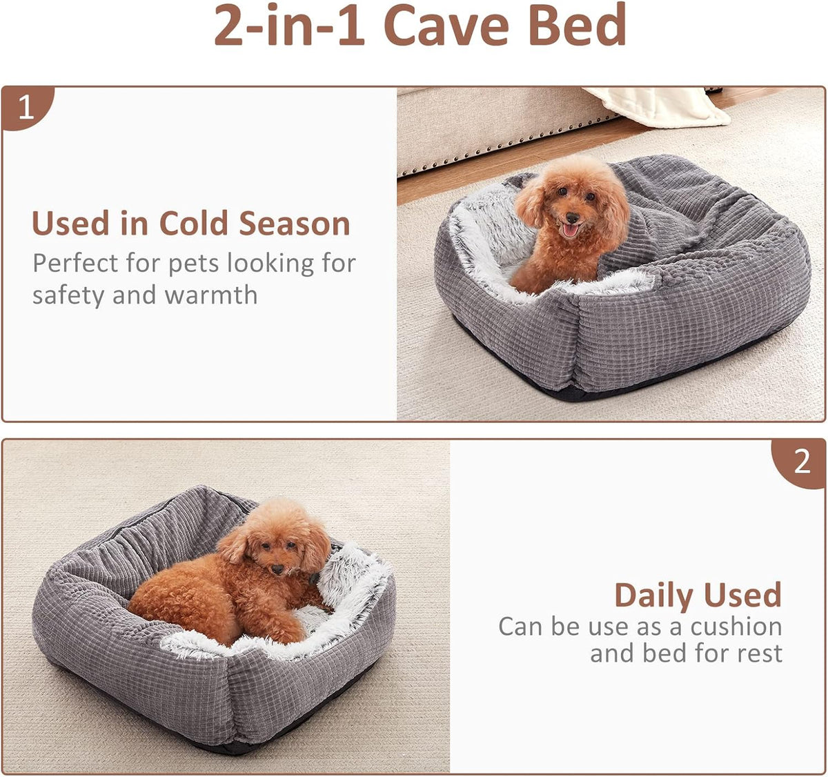 mixjoy dog beds for small medium dogs with showing dimensions