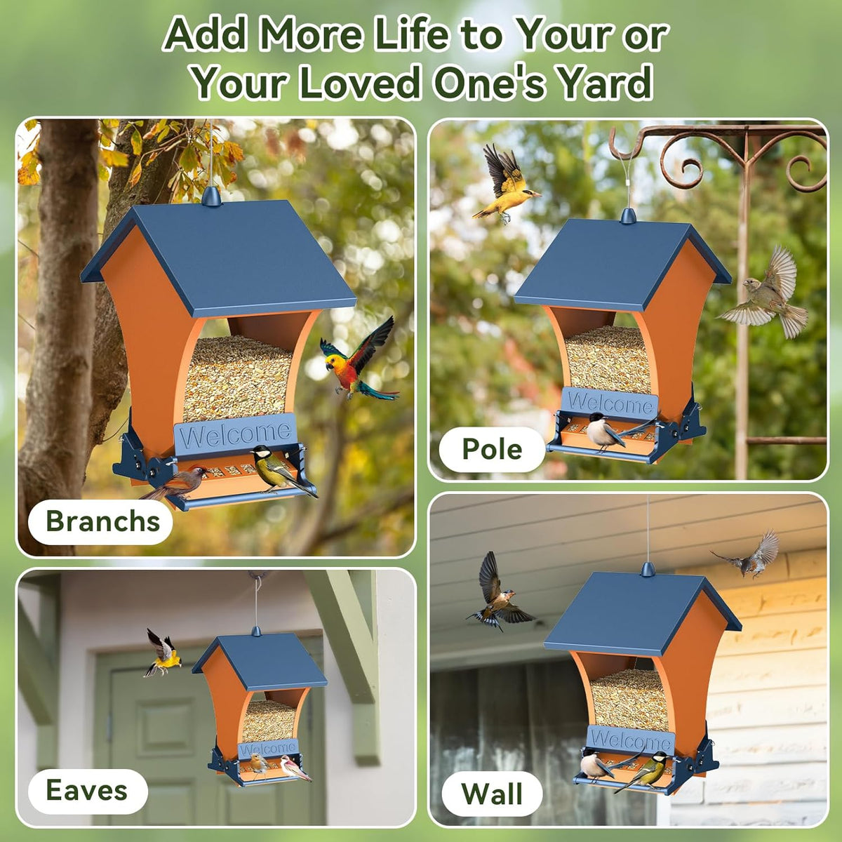 wildpark squirrel proof bird feeders for outdoors, 5lb showing dimensions