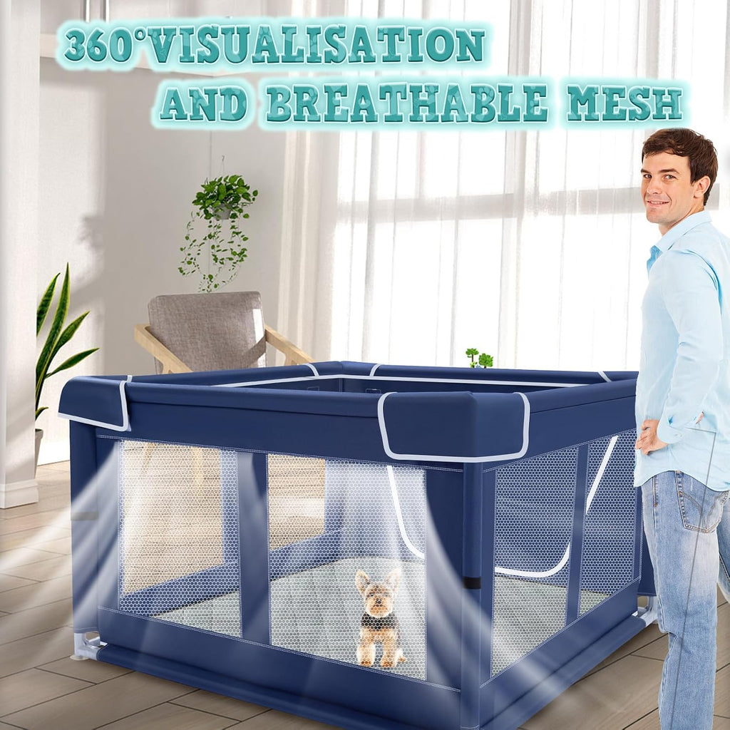 xvishx 42x42 inches puppy playpen with dog pads, package contents