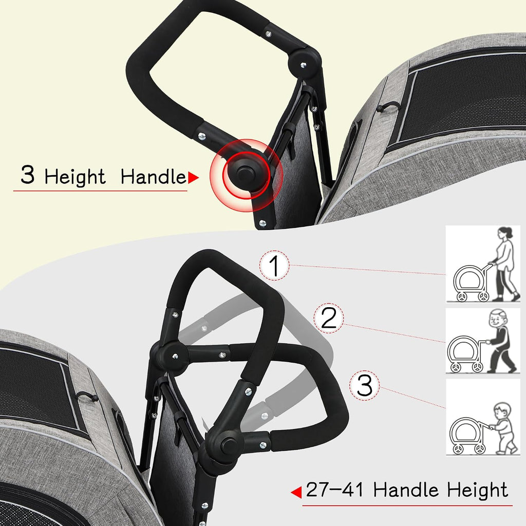 saudism pet stroller for dogs cats up to, side view