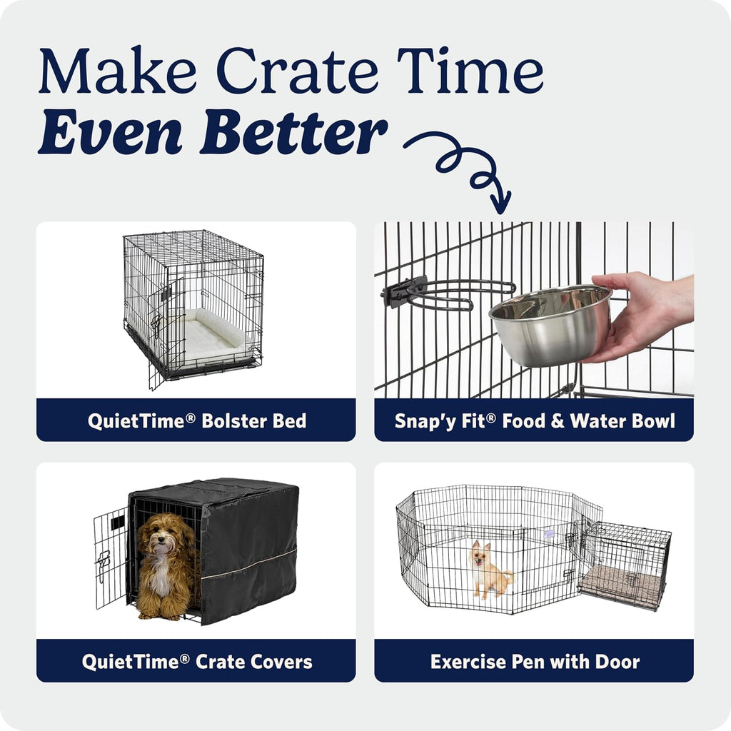 midwest 48-inch single door icrate, for extra-large breeds, front angle view