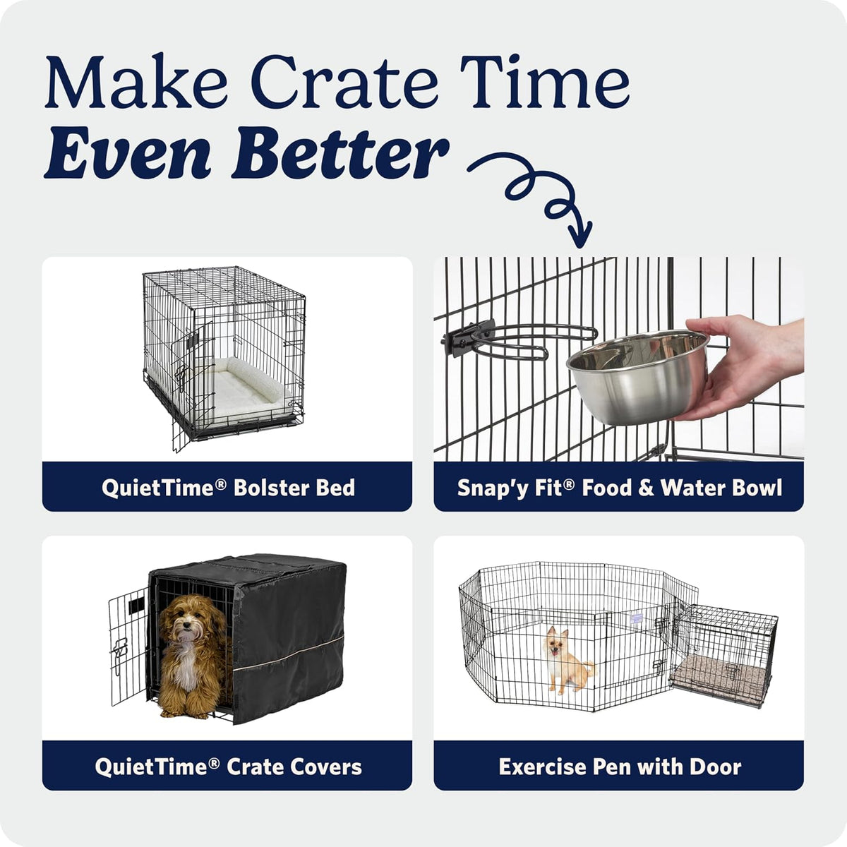 midwest 48-inch single door icrate, for extra-large breeds, front angle view