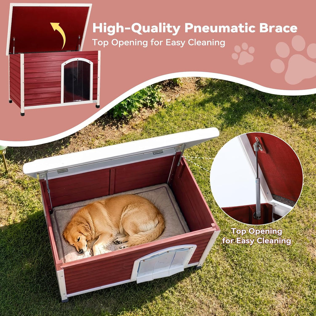 petsfit solid wood outdoor dog house for large, package contents