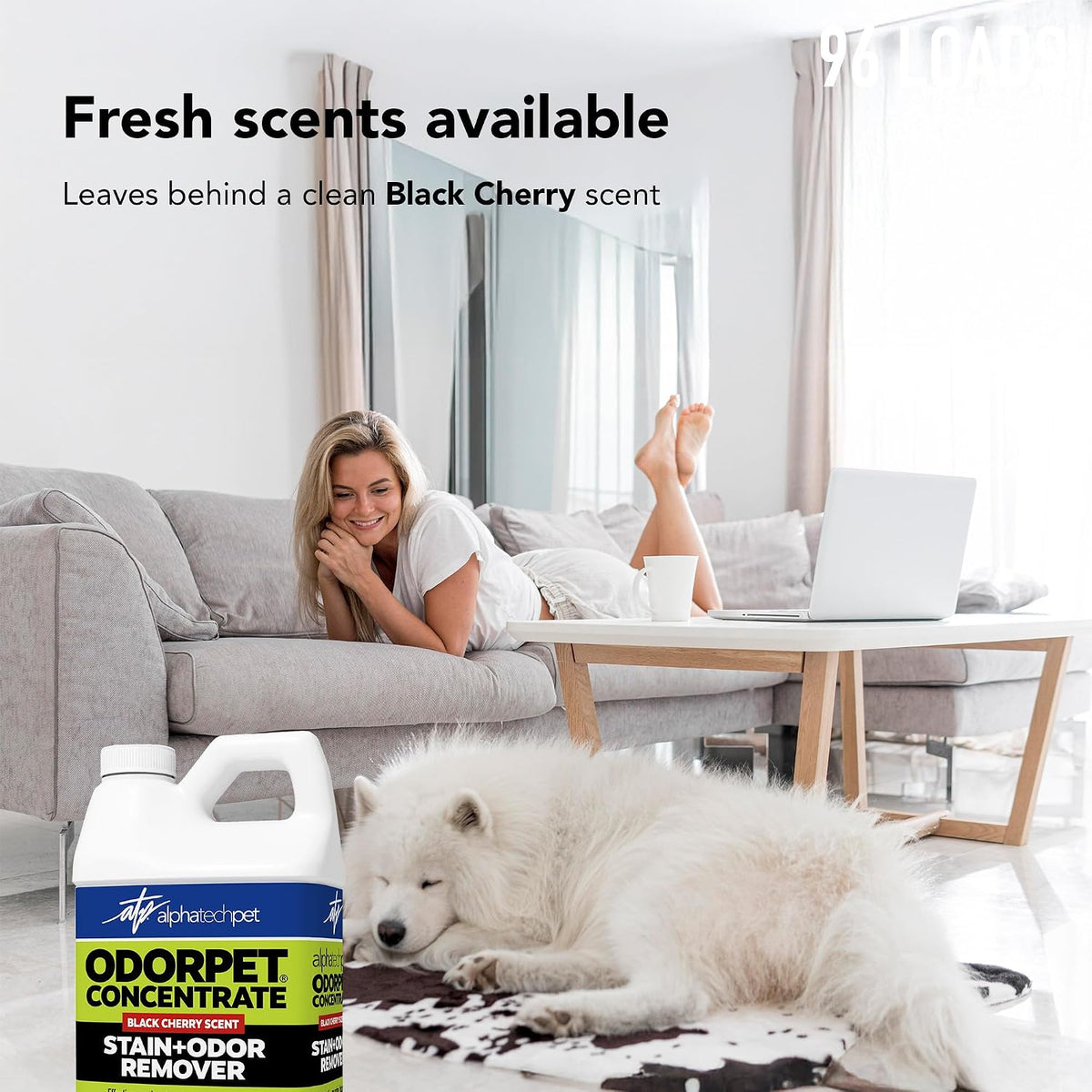 atp odorpet concentrated stain and odor remover, black showing dimensions