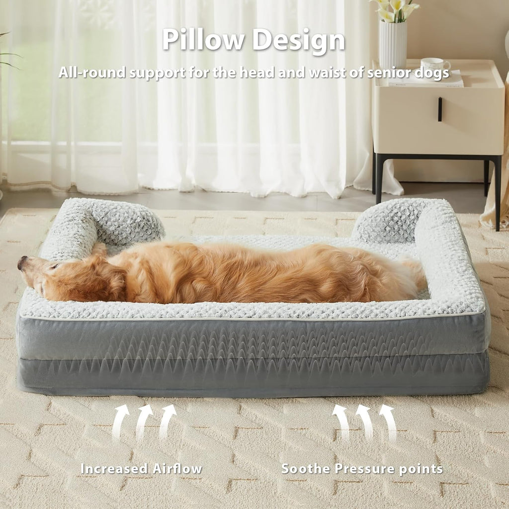 lextro orthopedic dog beds for large dogs, comfy, close-up detail