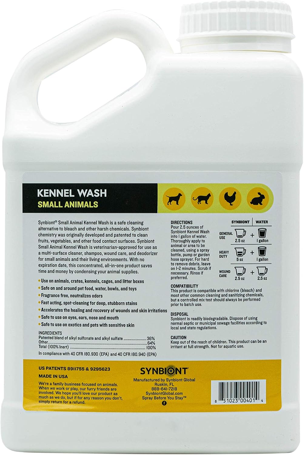 synbiont kennel wash 1 gallon concentrate - cleaner shown in use