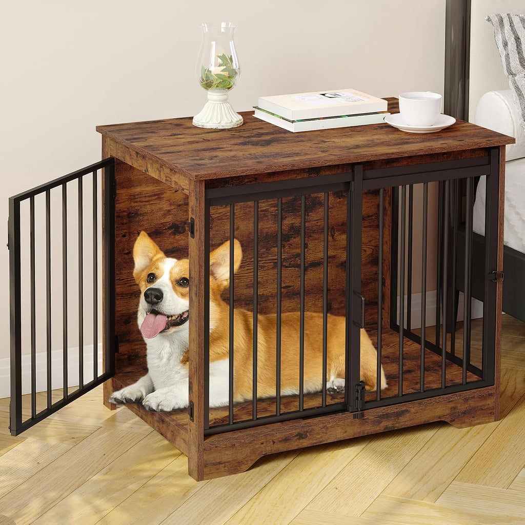 hzuaneri 31.9 in m dog crate furniture indoor, main product view