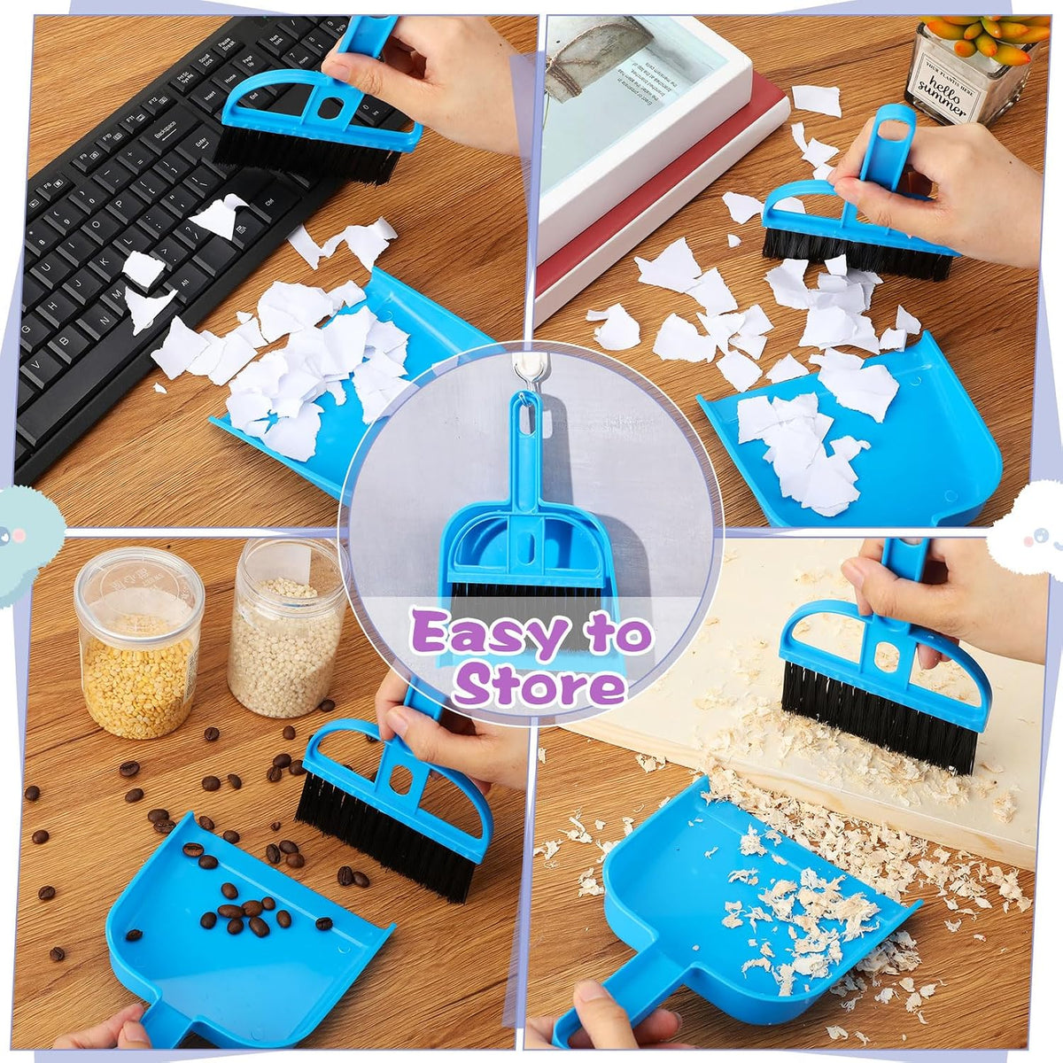 guinea pig bed mat with cleaning dustpan brush showing dimensions